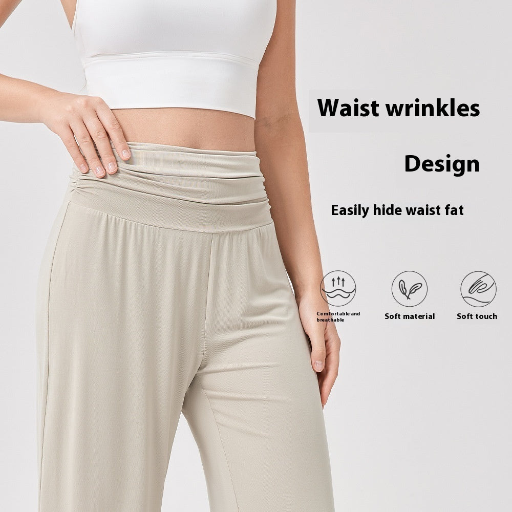 Women's Yoga High-Waist Loose Wide-Leg Pants – Soft, Draping, and Breathable