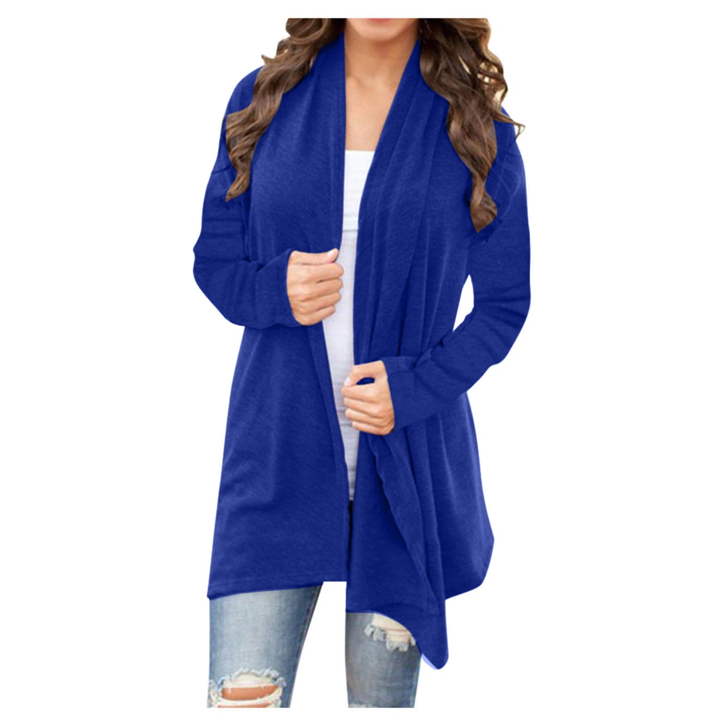 New Solid Color Long-Sleeve Cardigan Jacket – Long Style