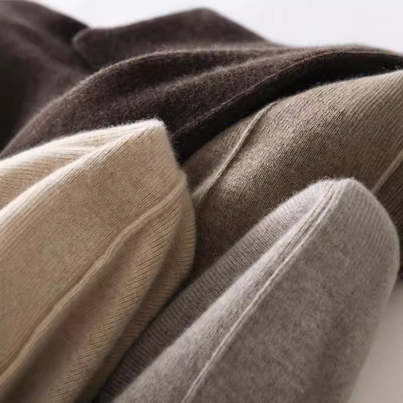 Draped Floor-length Knit Casual Pants