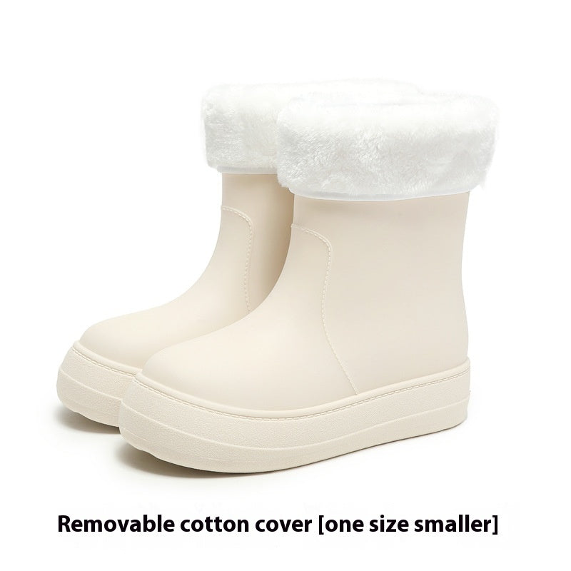 Women's Flat Mid-Calf Non-Slip Rubber Rain Boots