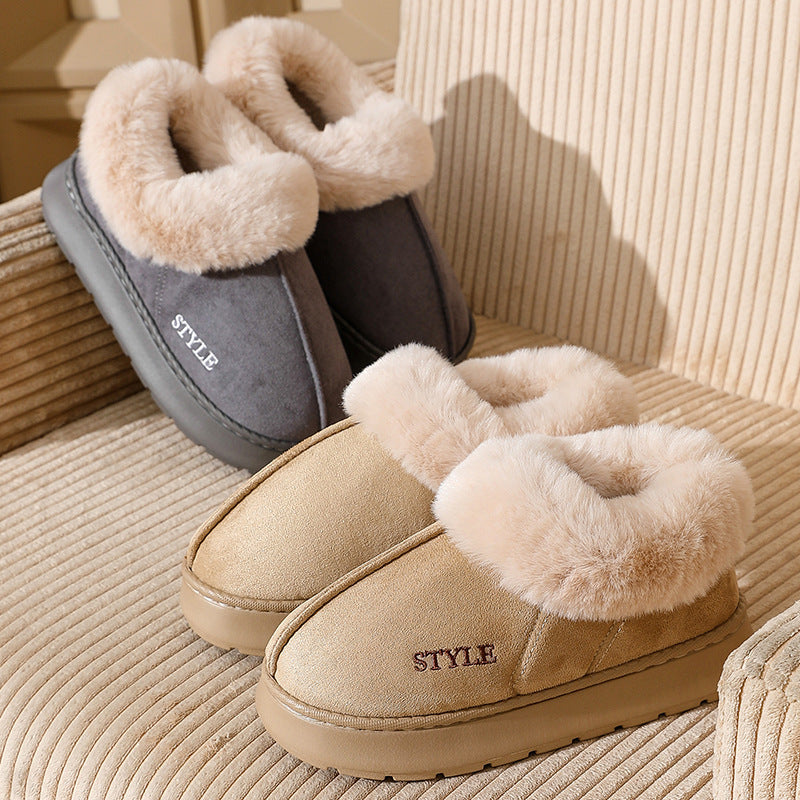 New Suede Cotton Warm Non-Slip Snow Boots Slippers