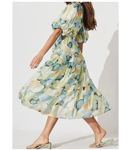 Women's Pleated Flowy Beach Dress