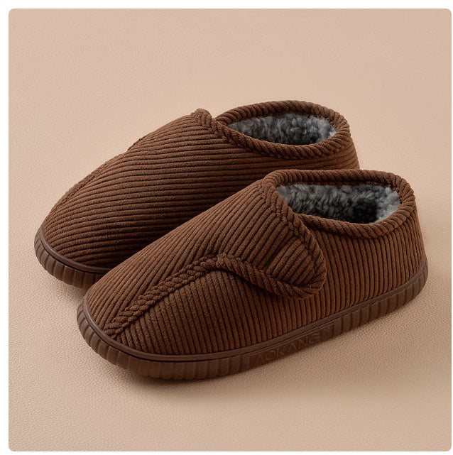 Men's Winter Wool-Lined Cotton Slippers – Warm and Cozy