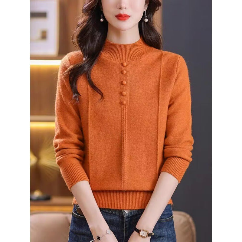 Women's Half Collar Sweater - Winter Inner Wear Top