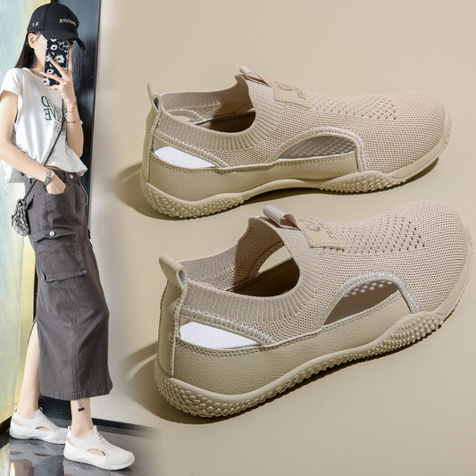 Casual Hollow Knit All-Match Women's Flying Woven Shoes