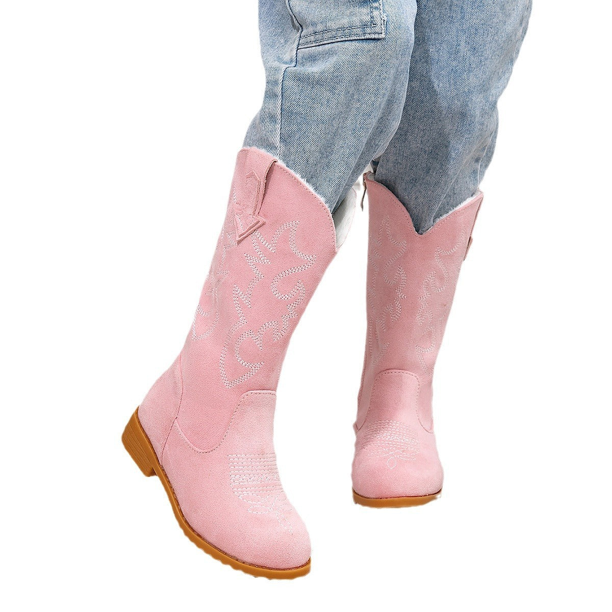 Girls' Princess Fleece-Lined Warm Boots for Autumn and Winter