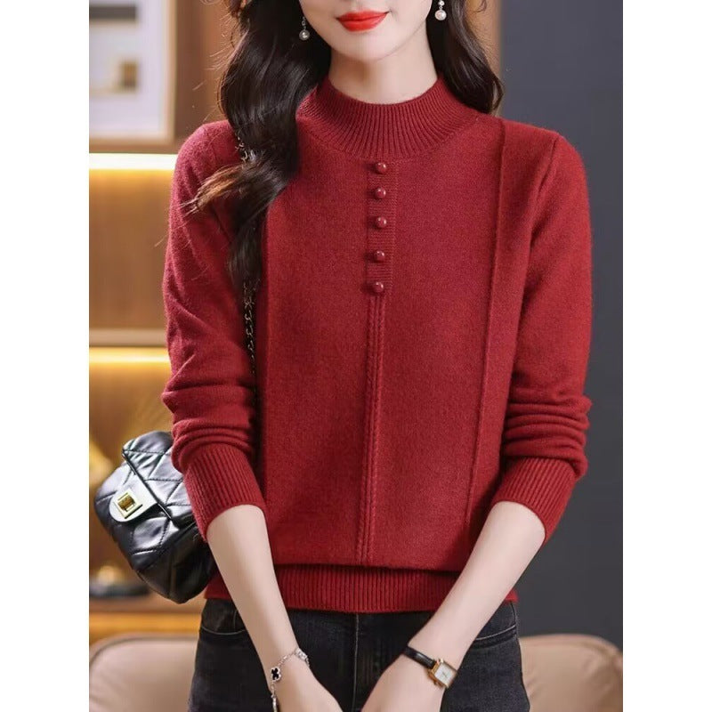 Women's Half Collar Sweater - Winter Inner Wear Top