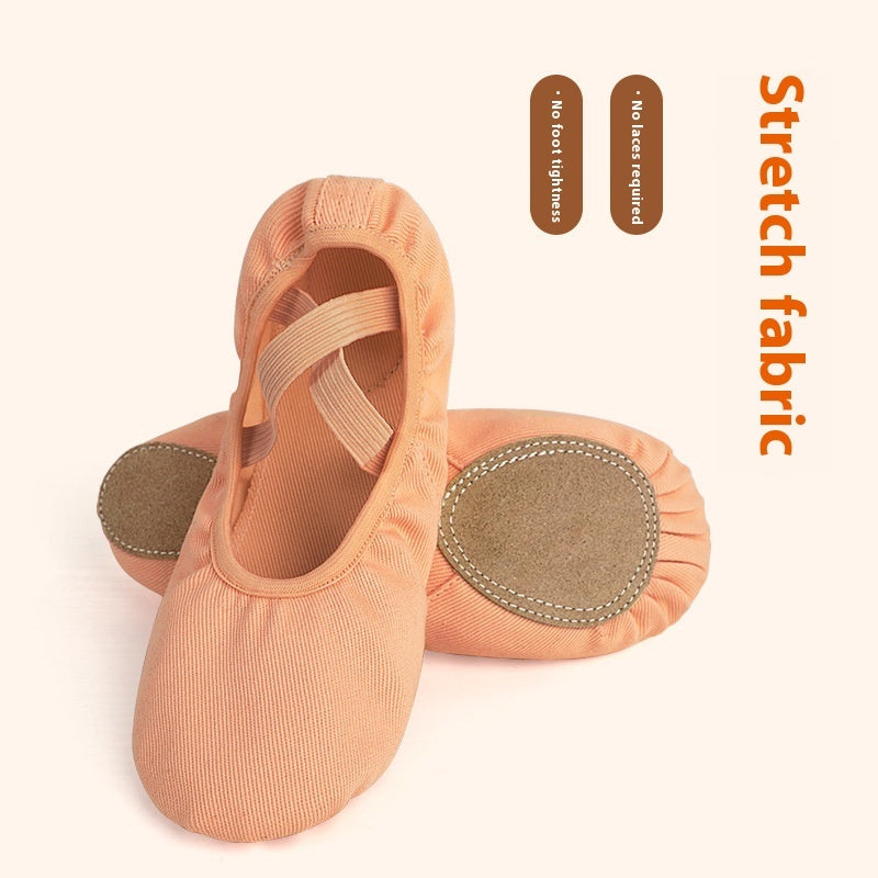 Women's Soft-Bottom No-Tie Dancing Practice Shoes