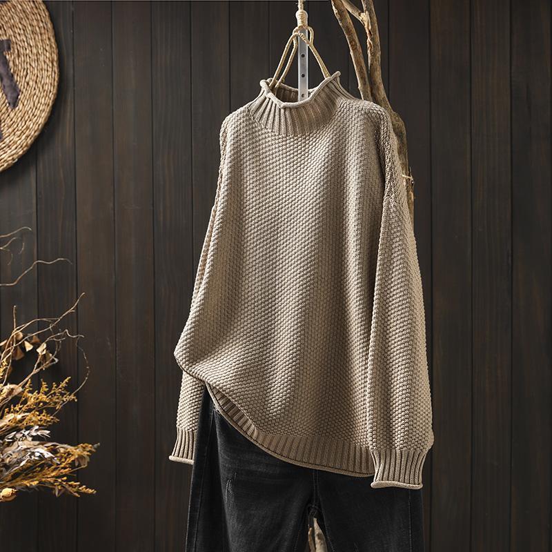 Plus Size Loose Mock Neck Sweater for Women