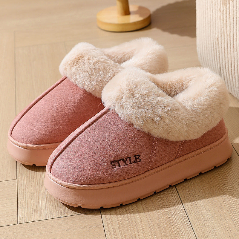 New Suede Cotton Warm Non-Slip Snow Boots Slippers