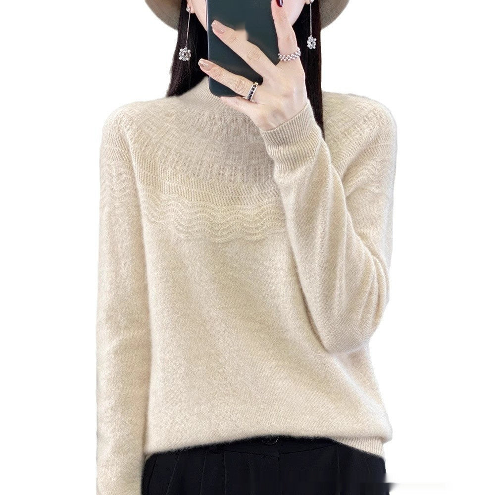 Slimming Half-Turtleneck Wool Knitted Bottoming Shirt