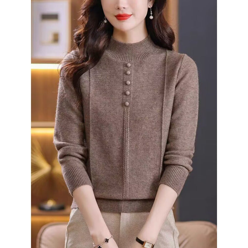 Women's Half Collar Sweater - Winter Inner Wear Top