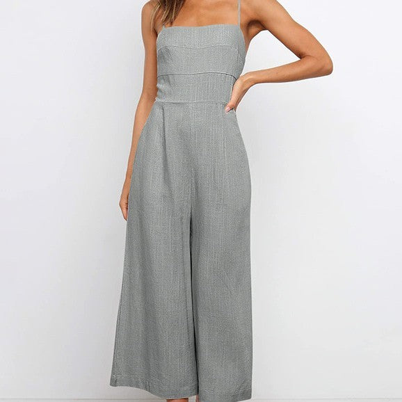 Sling Waist-controlled Lace-up Women's Jumpsuit