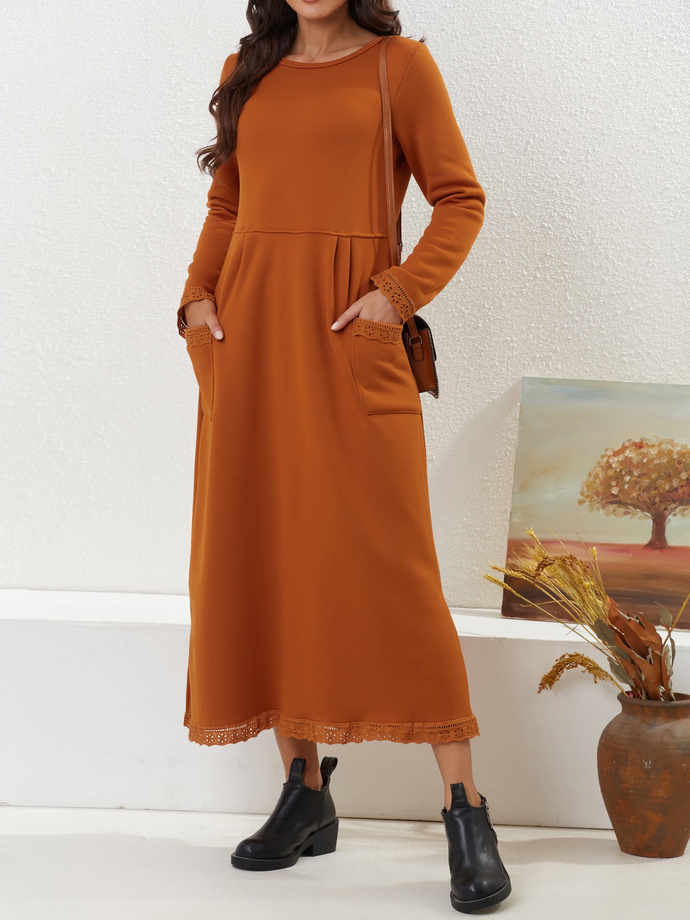 Women's Fashion Loose-Fit Fleece-Lined Casual Dress