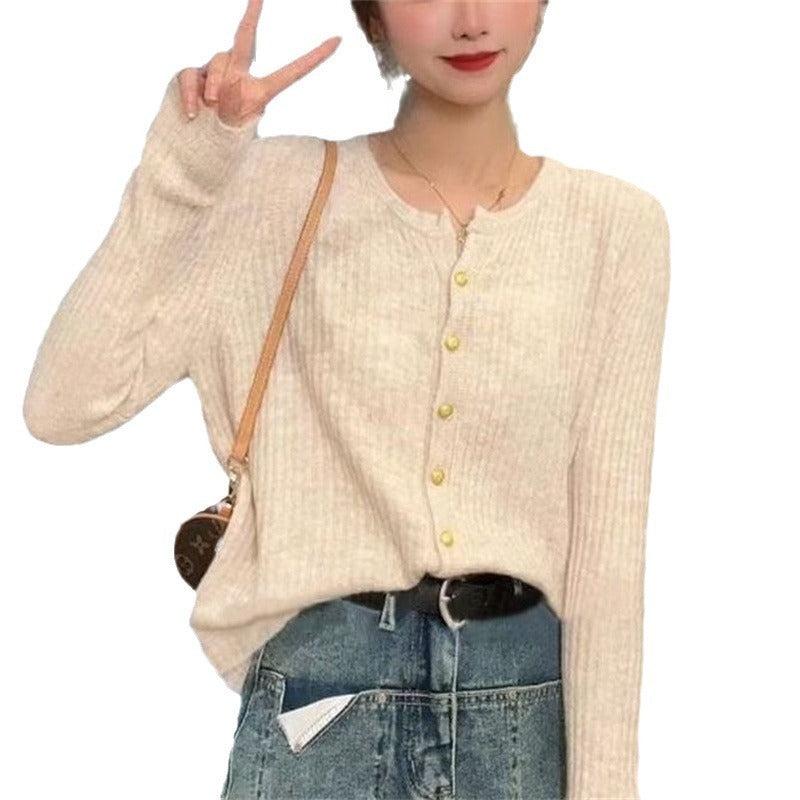 Soft Round Neck Gentle Slim Fit Sweater – Thin Casual Coat