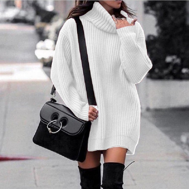 Fashionable Women's Knitted Sweater Dress