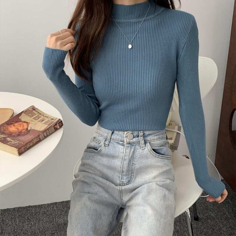 Women's Turtleneck Long-Sleeved Pullover Wool Base Shirt