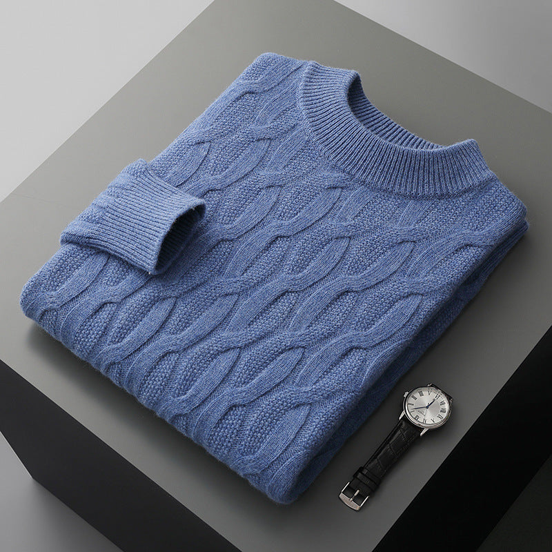 Men's Half-Turtleneck Thick Knit Sweater Pullover Shirt