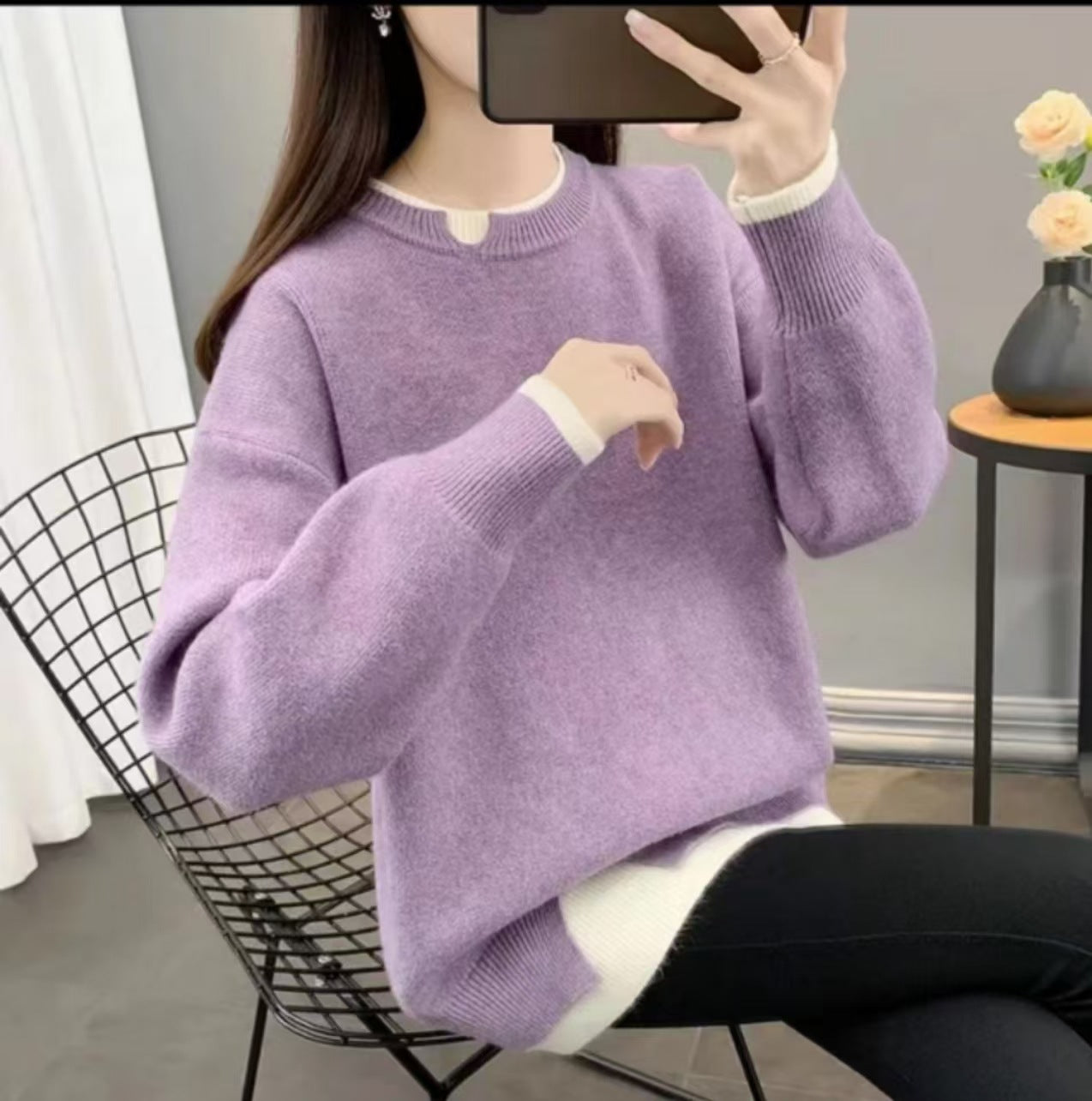 All-Match Loose-Fit Knitted Pullover Top