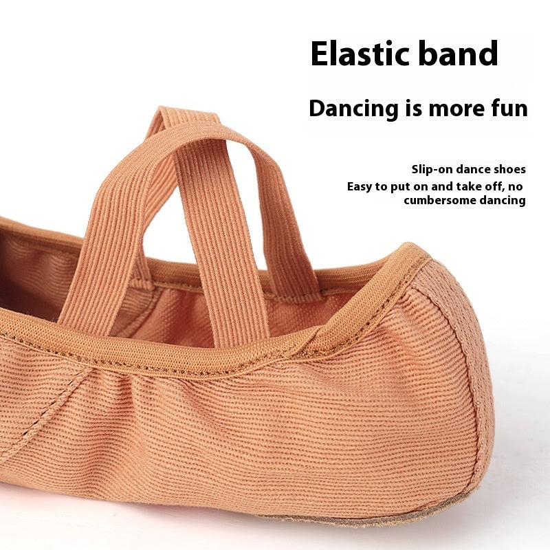 Women's Soft-Bottom No-Tie Dancing Practice Shoes