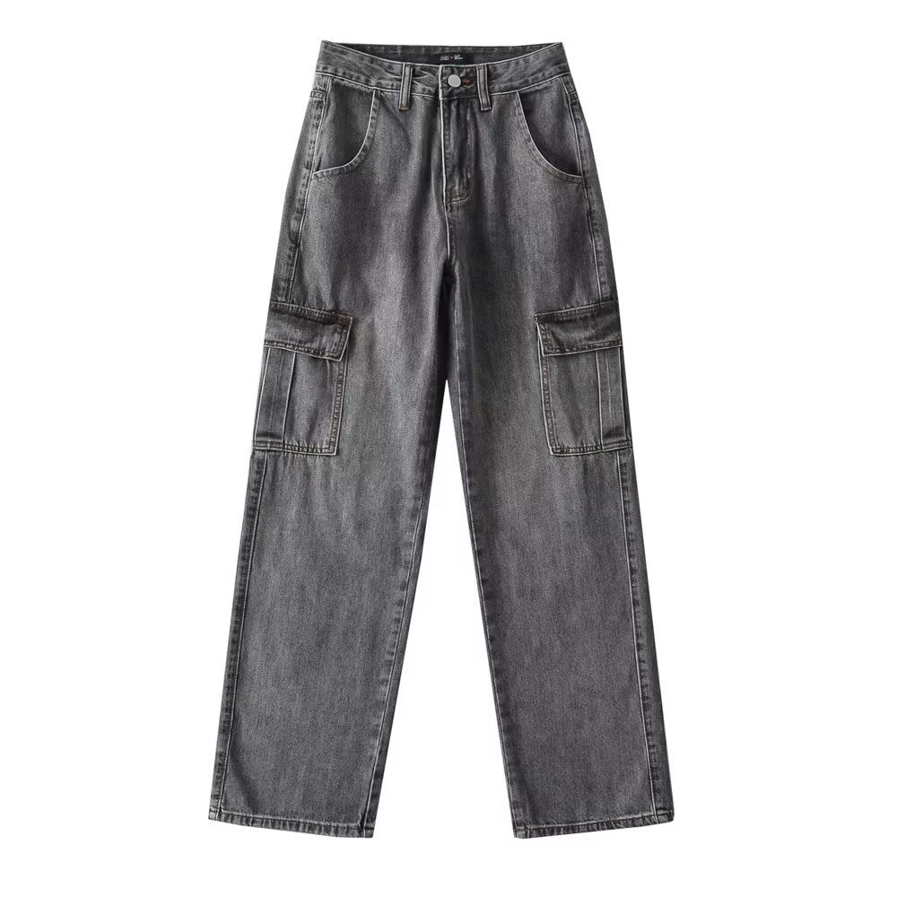 Women's Straight-Leg Jeans with Large Pockets