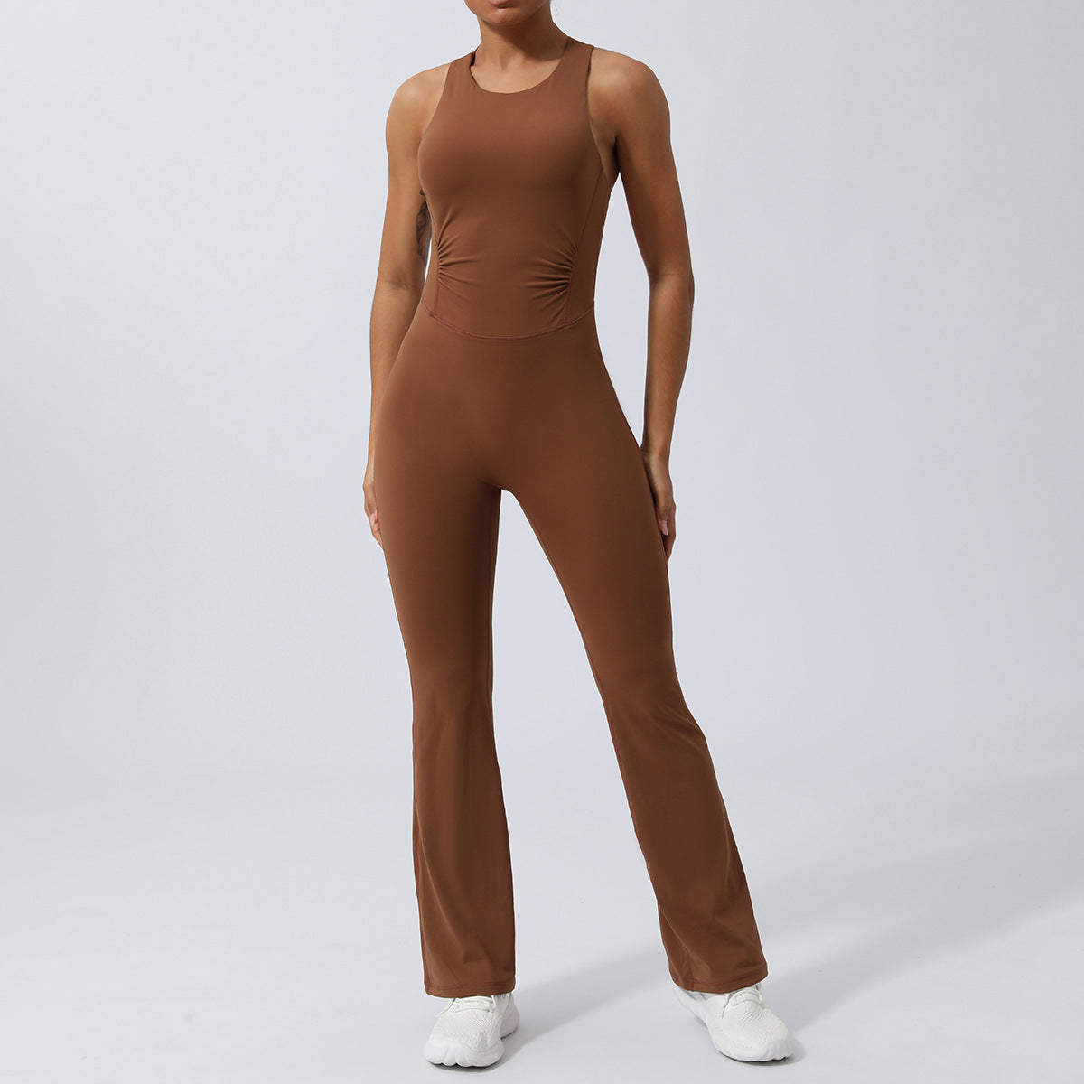 Slim-Fit Yoga Jumpsuit for Workouts, Hip-Lift and Belly-Shaping Design