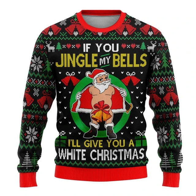 Ugly Christmas Sweater Men Women Funny Cartoon Santa Graphics Crewneck Sweatshirt Top