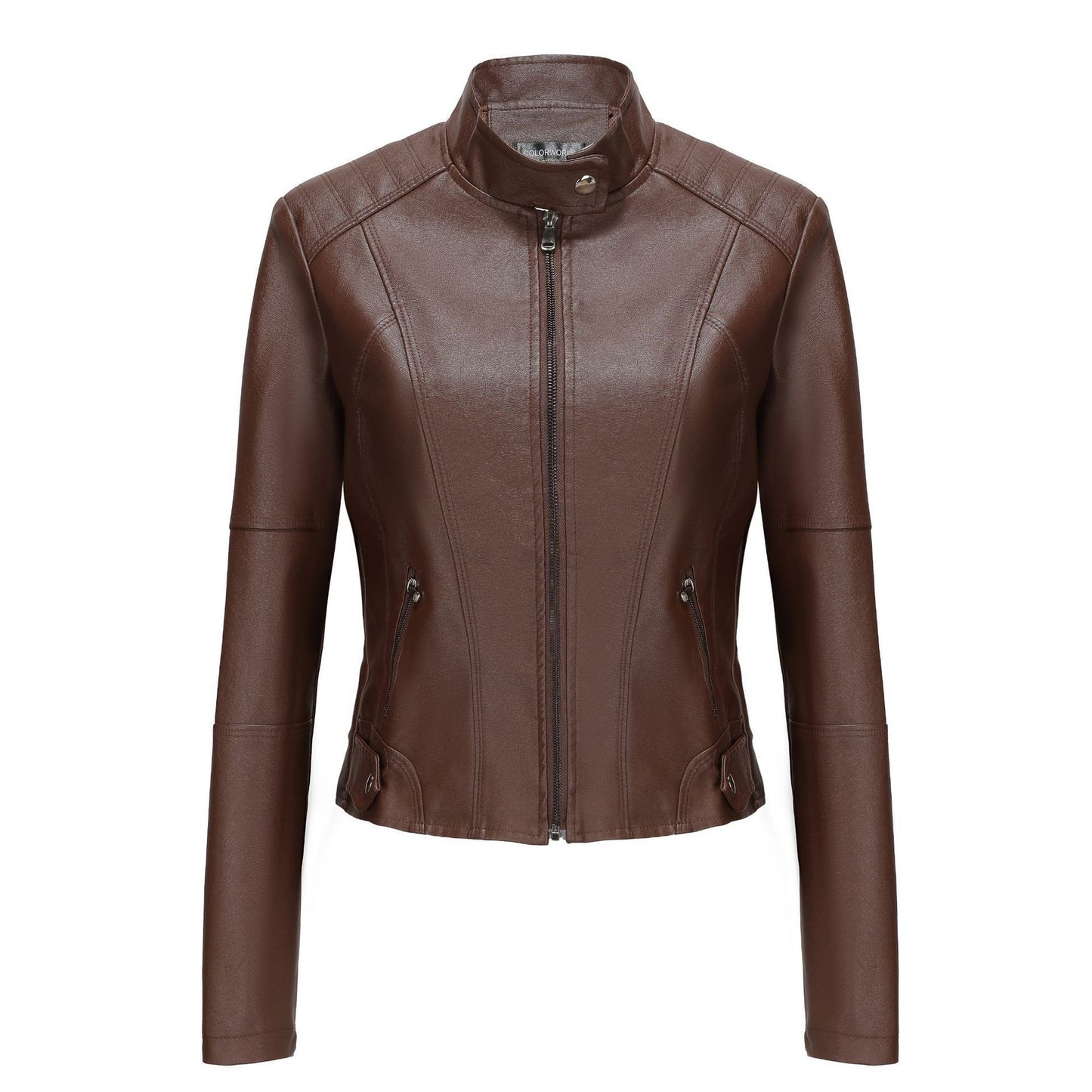 Women's Short Slim-Fit Leather Jacket