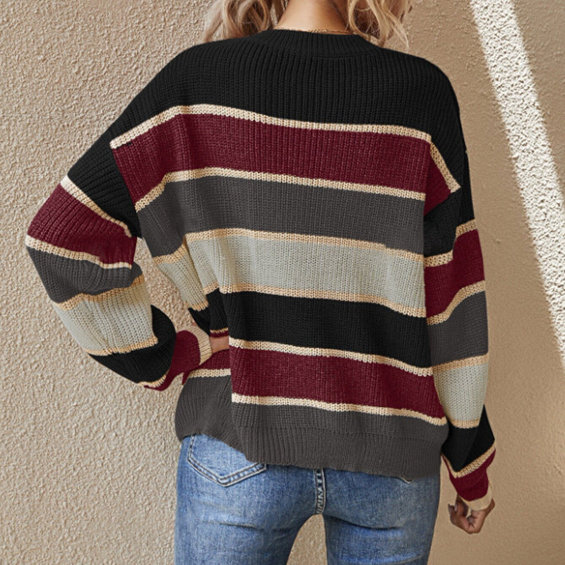 Autumn and Winter Round Neck Sweater Women's Lazy Loose Classic