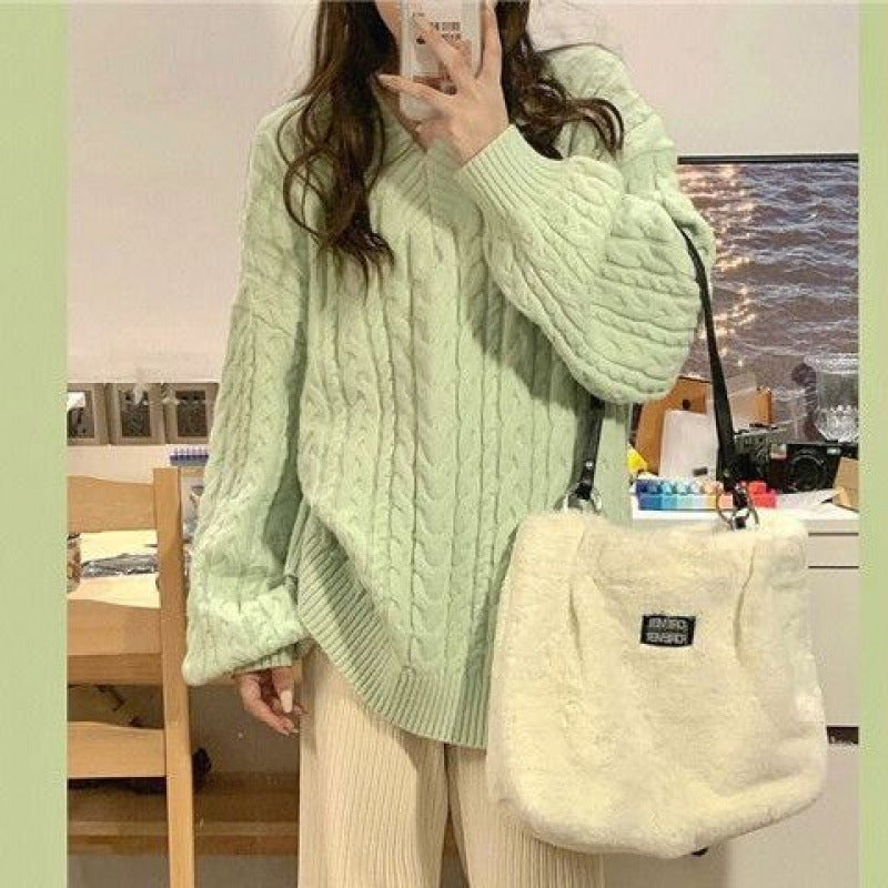 Autumn and Winter Women's Loose and Relaxed Knitwear Sweater Top