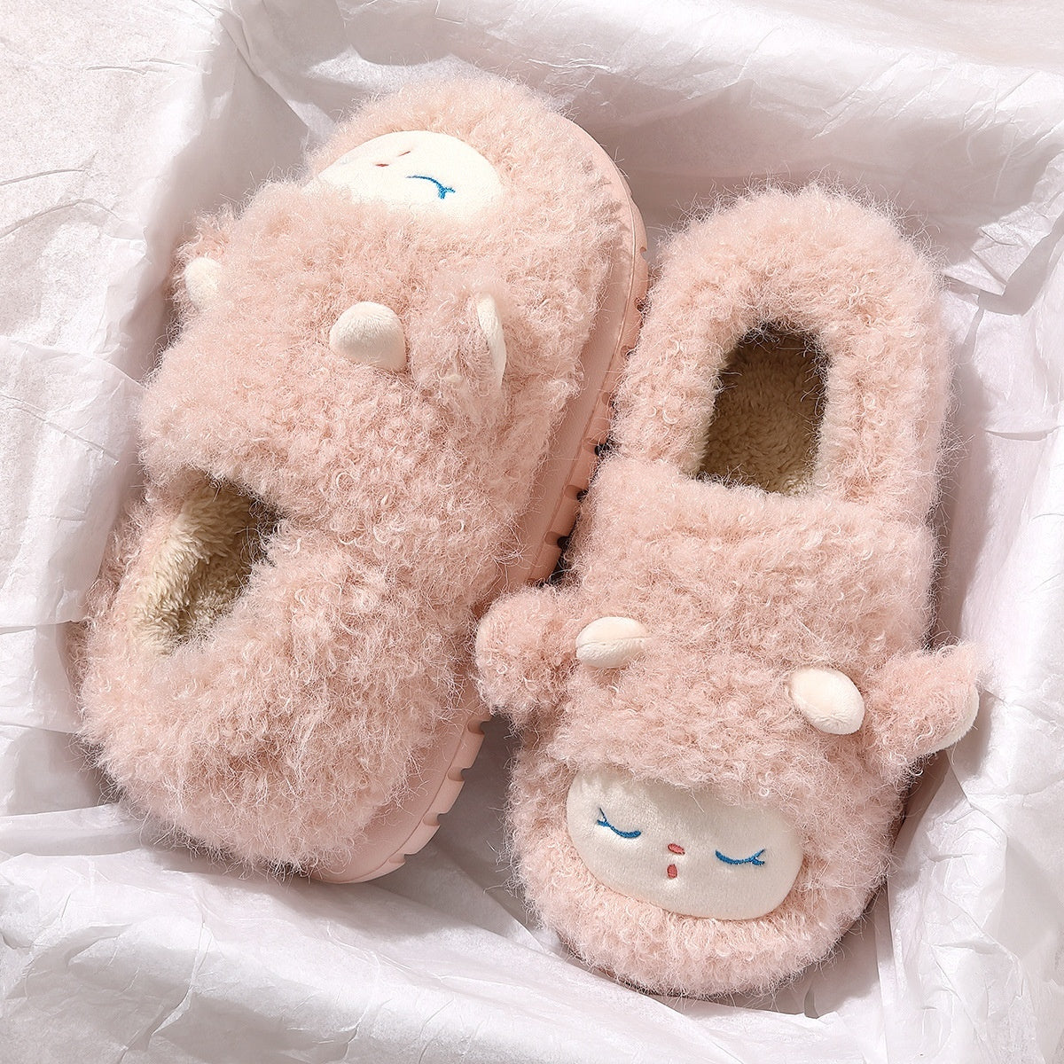 Women's Cotton Non-Slip Home Slippers – Cartoon Design