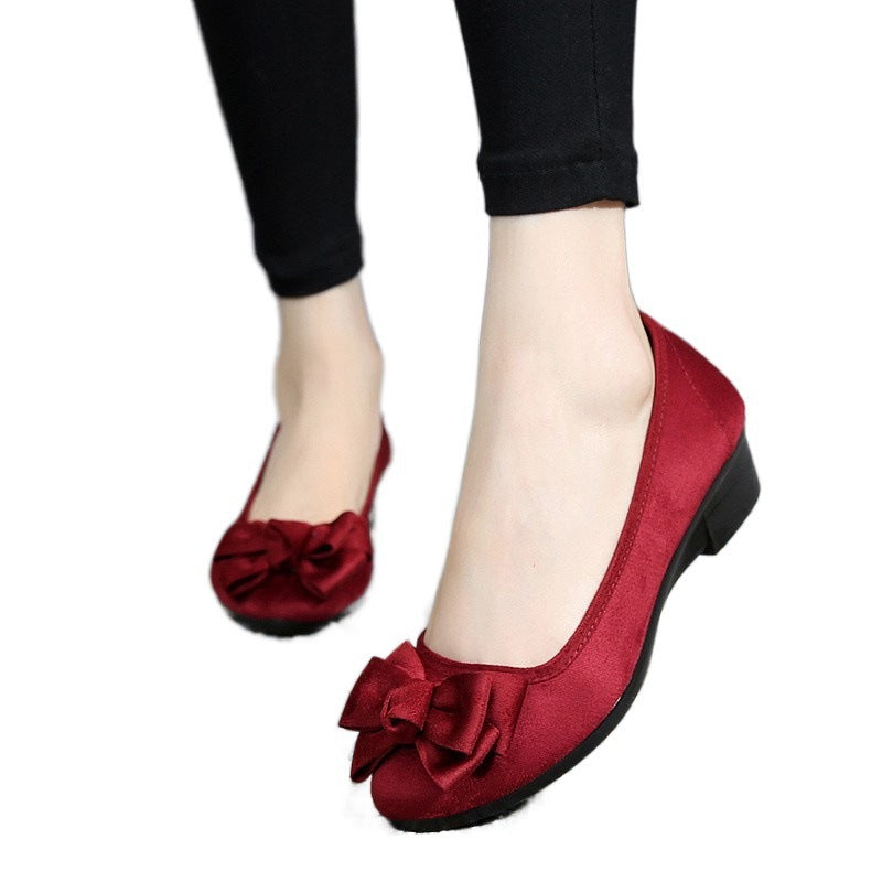 Women's Butterfly Bow Wedge Soft-soled Cloth Shoes