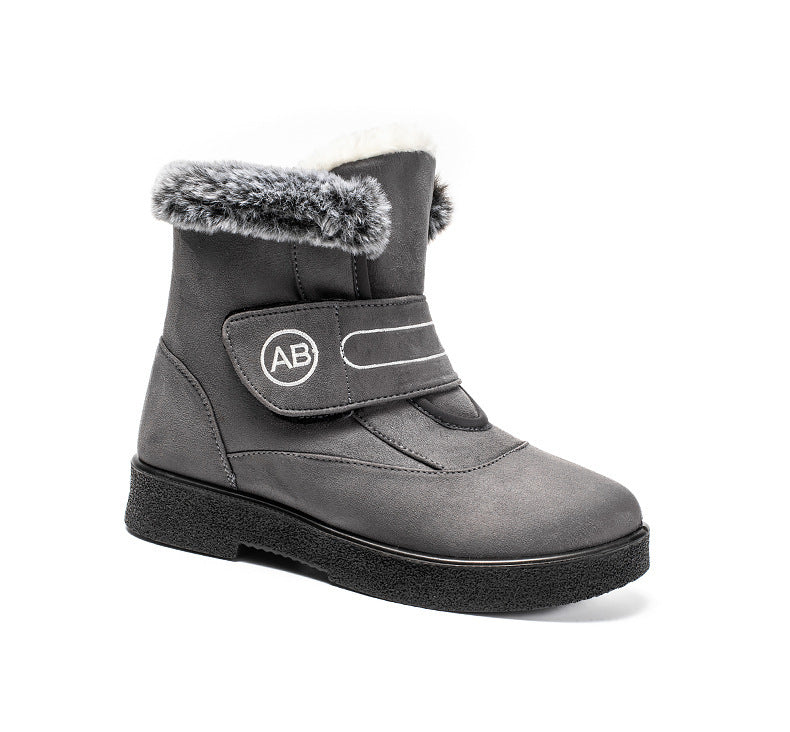 High-Warmth Women's Snow Boots with Velcro and Flannel Lining