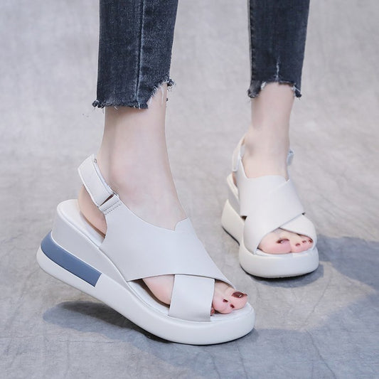 Women's Casual Peep-Toe Wedge Sandals with Platform