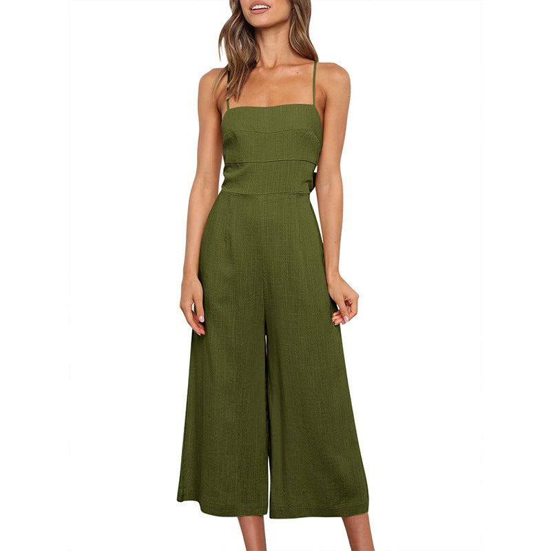 Sling Waist-controlled Lace-up Women's Jumpsuit