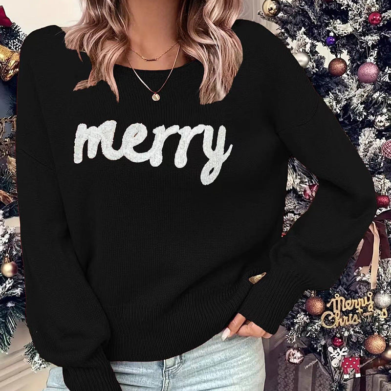 European & American Christmas Round-Neck Long-Sleeve Pullover Sweater