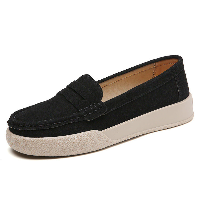 Korean Style Slip-On Gommino Casual Shoes, Flat Design for Spring and Autumn