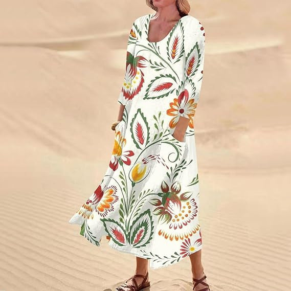 Female Versatile Double Pocket Elegant Dress