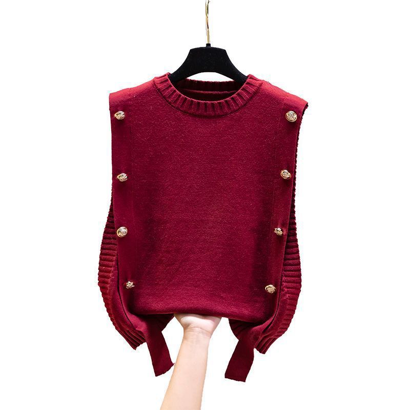 Loose-Fit Knitted Sweater Vest