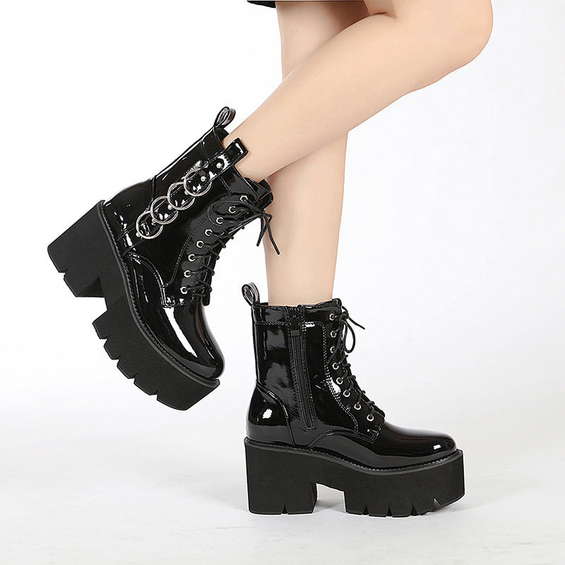 Women's Motorcycle-Inspired Air Doc Martens Muffin Platform Boots