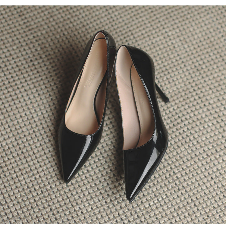 French Pointed Toe Shallow Pumps - Elegant Business and Etiquette Style