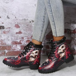 Women's Multi-Color Printed Fashion Martin Boots