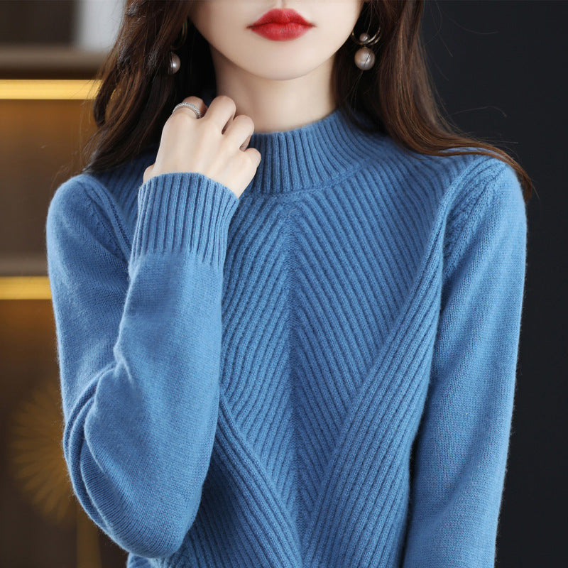 New Autumn and Winter Half Turtleneck Sweater for Women