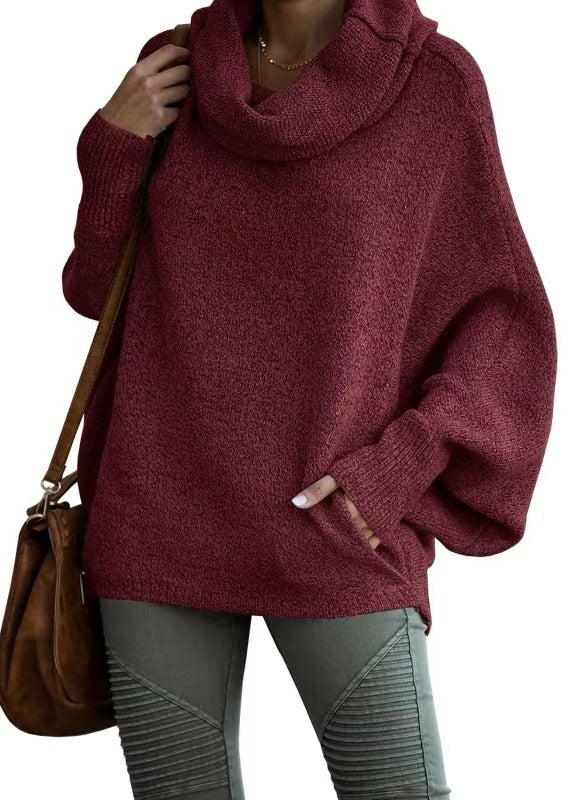 Lantern Sleeve Loose-Fit Casual Sweater