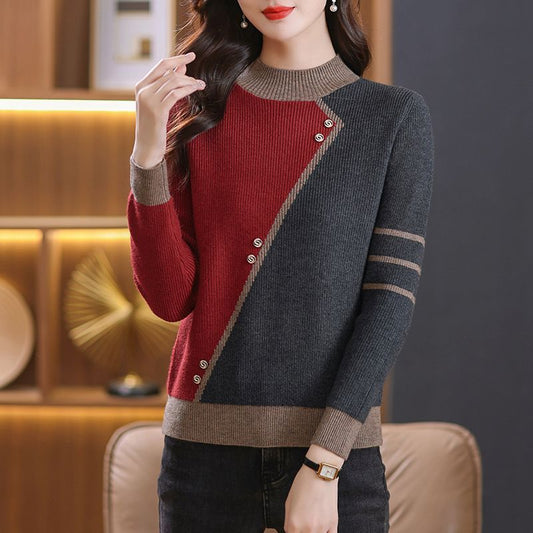 Fashionable All-Match Mock Neck Sweater for Women