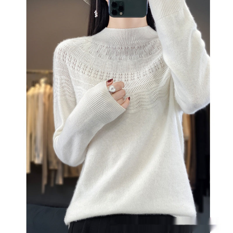 Slimming Half-Turtleneck Wool Knitted Bottoming Shirt