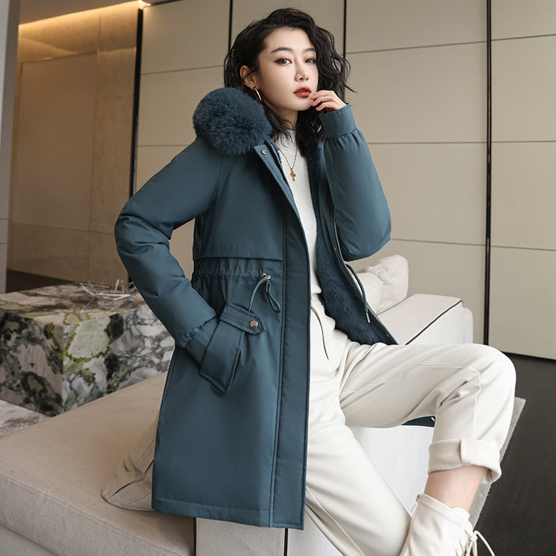 Korean-Style Slim Waist Down Coat