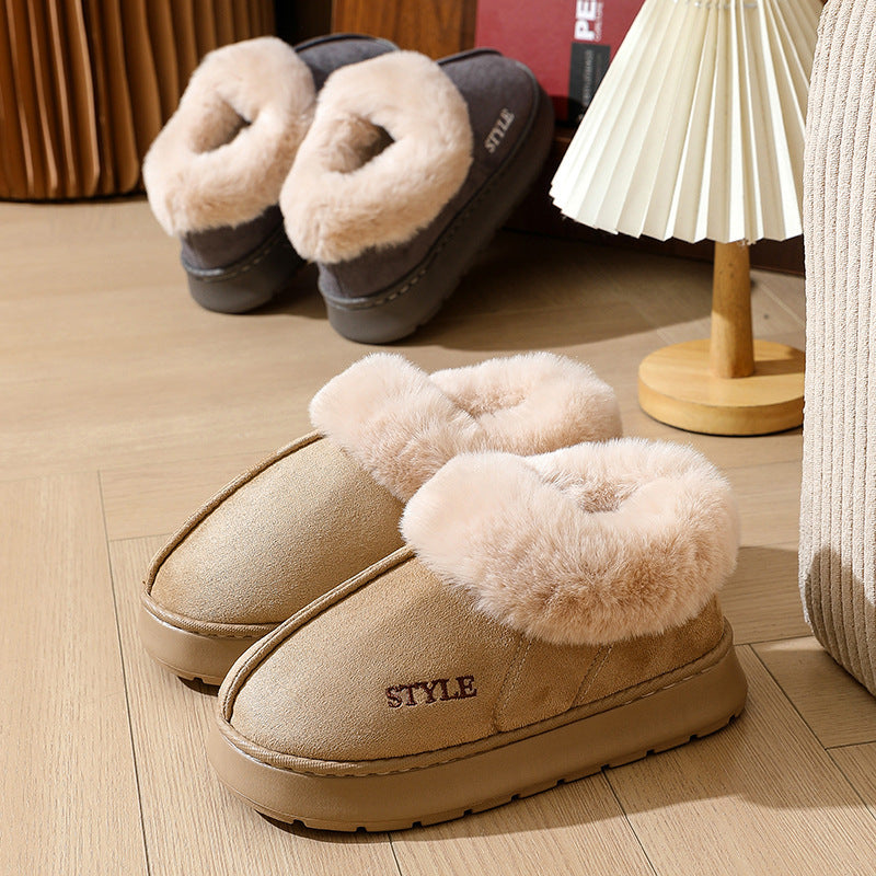 New Suede Cotton Warm Non-Slip Snow Boots Slippers