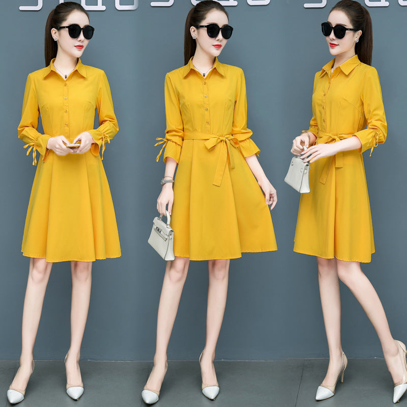 Women's Yellow Popular Long Sleeves Jumpsuit Lady