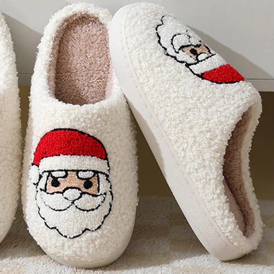 Christmas Reindeer Slippers for Women and Men – Cozy Fleece, Plush Slip-On, Non-Slip Wool-Lined